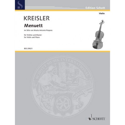 Kreisler - Menuett Im Stile Von Nicola Antonio Porpora No. 3 - Violon et Piano