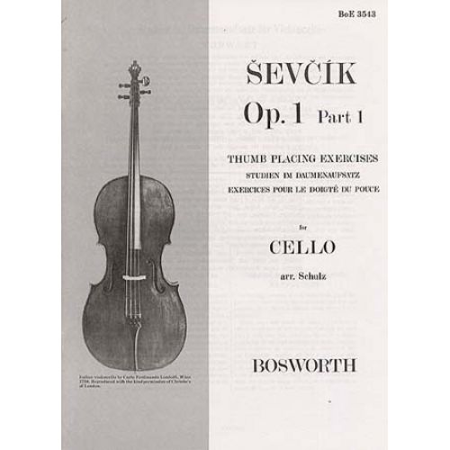 Sevcik - Op.1 Part 1 - Exercices Pour Le Doigte Du Pouce - Violoncelle