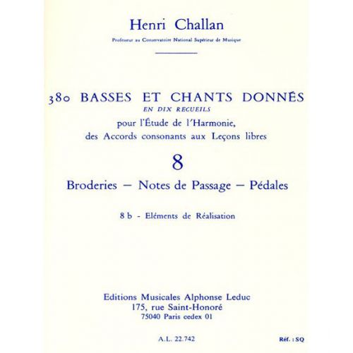 CHALLAN H. - 380 BASSES ET CHANTS DONNEES VOL. 8
