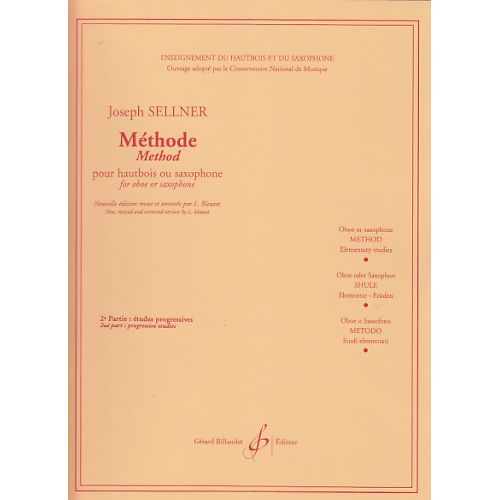 Sellner Joseph - Methode Vol.2 - Etudes Progressives - Pour Hautbois Ou Saxophone