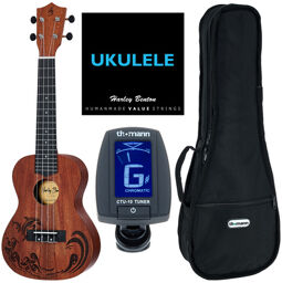 Kahuna-C Dolphin Bundle Naturel mat avec motif dauphin gravé au laser