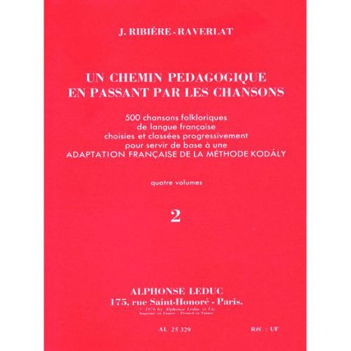 RIBIERE-RAVERLAT - CHEMIN PEDAGOGIQUE VOL.2 - CHANT