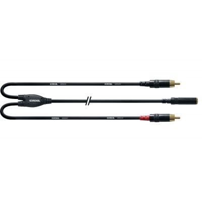 Câble Y Bretelle Minijack Femelle Stéréo/2 RCA 30 CM