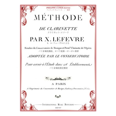 Lefevre Xavier - Methode De Clarinette