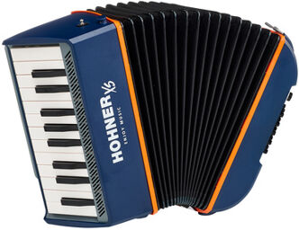 XS Accordion Piano blue bleu et orange avec soufflet noir