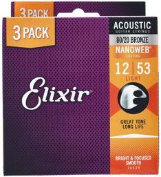 Elixir Nanoweb Light Acoustic 3P