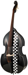Rockabilly Slap Rod Bass BK/V Noir avec bande échiquier