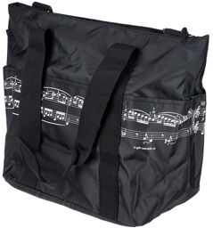 Schultertasche Pro Musica sw Noir avec portées blanches