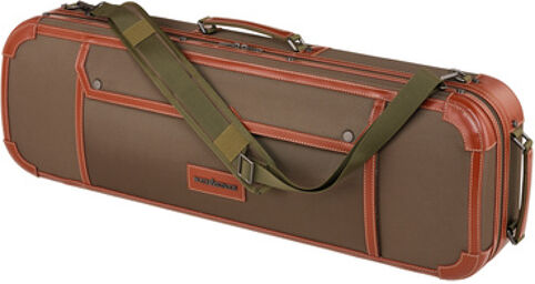 Leather & Nylon Violin Case OL Olive with brown leather