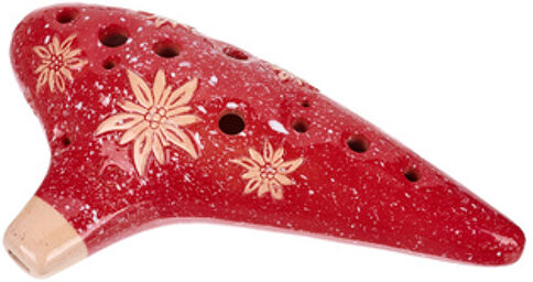 12H Ocarina C3 Edelweis red Rouge glacé avec motif élégant edelweiss