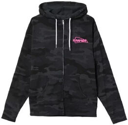 Camo Fullzip Hoodie S Camouflage noir avec logo rose