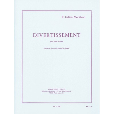 GALLOIS-montbrun Raymond - Divertissement - Flute & Piano