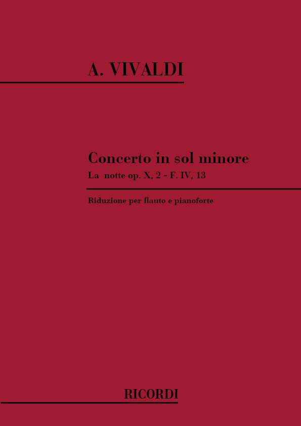 VIVALDI A. - CONCERTO IN SOL MIN - LA NOTTE OP.X N 2 - FLUTE ET PIANO