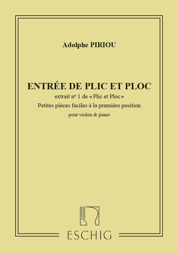 PIRIOU - PLIC ET PLOC N 1 - VIOLON ET PIANO