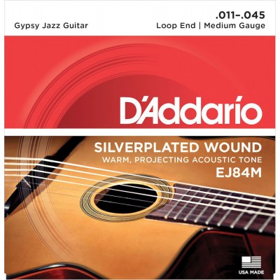 EJ84M Gypsy Jazz Silverplated Wound Loop End Medium 11-45