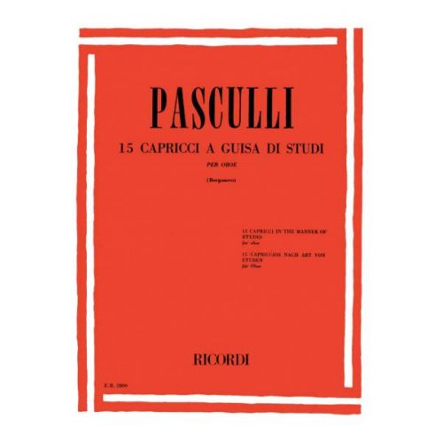 Pasculli A. - 15 Capricci Per Oboe A Guisa Di Studi - Hautbois et Piano