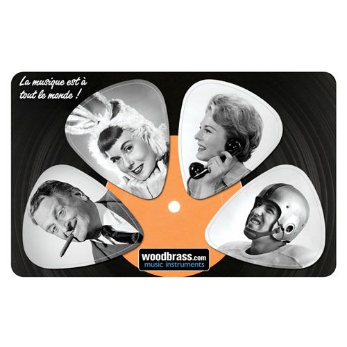 Pikcard Fifties Carte 4 Médiators Détachables