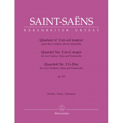 SAINT-saens Camille - Quatuor N°2 En Sol Majeur Op.153 - Parties