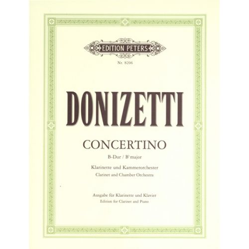 Donizetti Gaetano - Clarinet Concertino In B Flat - Clarinet And Piano