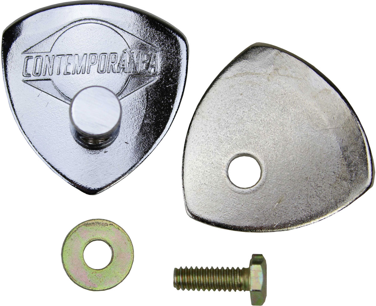Attache timbal rebolo bois (escudo + reforço + bala + parafuso + arruela) chromé