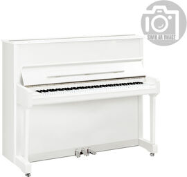 P 121 M SH3 PWHC Silent-Piano blanc poli avec garnitures chromées