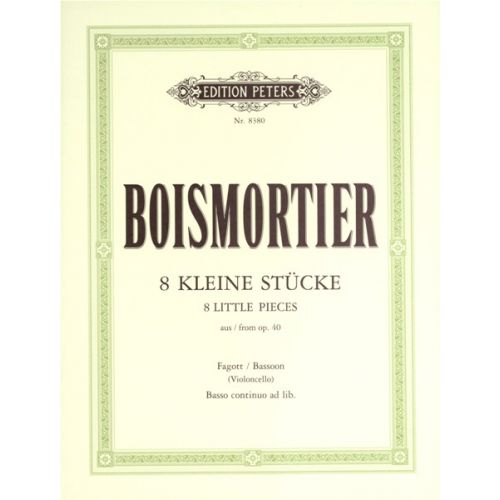 Boismortier Joseph Bodin De - 8 Little Pieces From Op.40 - Bassoon And Piano