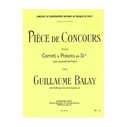 Balay Guillaume - Piece De Concours - Cornet & Piano