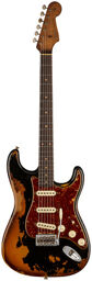 61 Strat Roasted ABCS SH Relic Aged Black over 3 Color Sunburst
