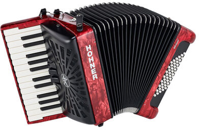 Hohner Bravo II 48 Red silent key Rouge