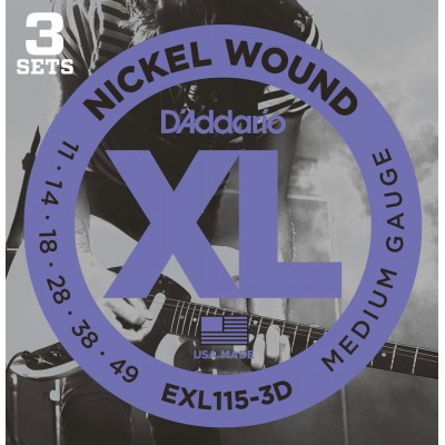 EXL115-3D Nickel Wound Medium 11-49 Pack de 3