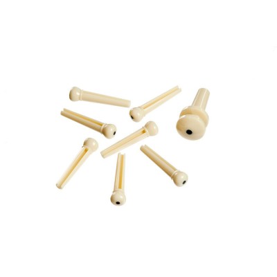 Bridge Pins With End Pin Set Of 7 Ivory With Black Dot