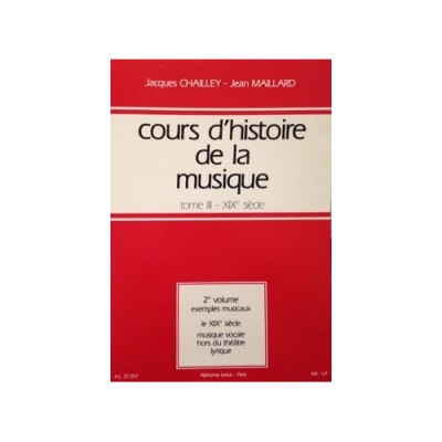 Cours d'histoire de la musique : Tome 3 vol. 2