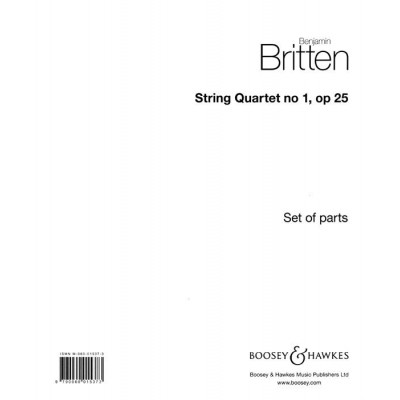 Britten Benjamin - String Quartet N.1 In D Op.25 - Set Of Parts