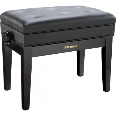 Piano Bench, Polished Ebony, Vinyl Seat