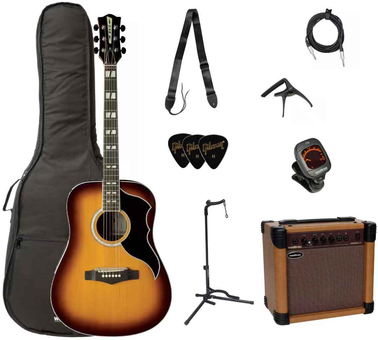 Ranger Vi Eq Vintage Reissue Dreadnought Honey Burst + Accessoires