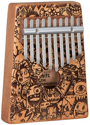 Kalimba 10 Little Monster Naturel mat avec design