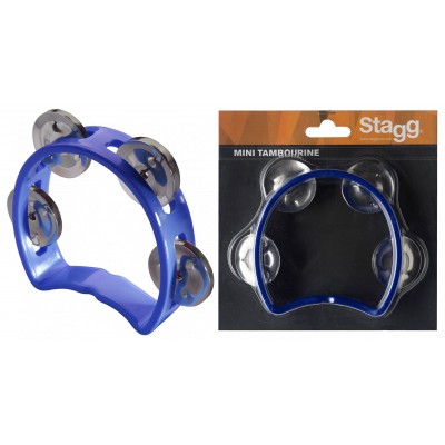 Mini Tambourin 4 Cymbalettes Plastique Bleu