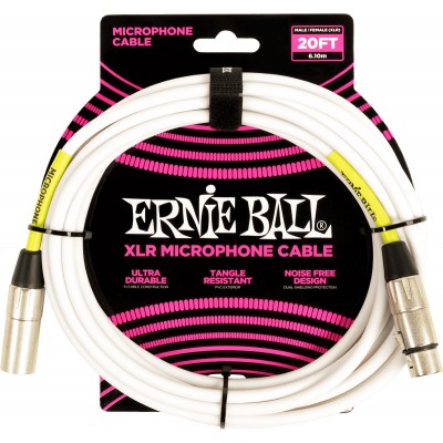 Cbles Microphone Classic XLR Mâle/XLR Fem 6M Blanc