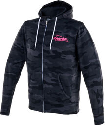 Camo Fullzip Hoodie M Camouflage noir avec logo rose