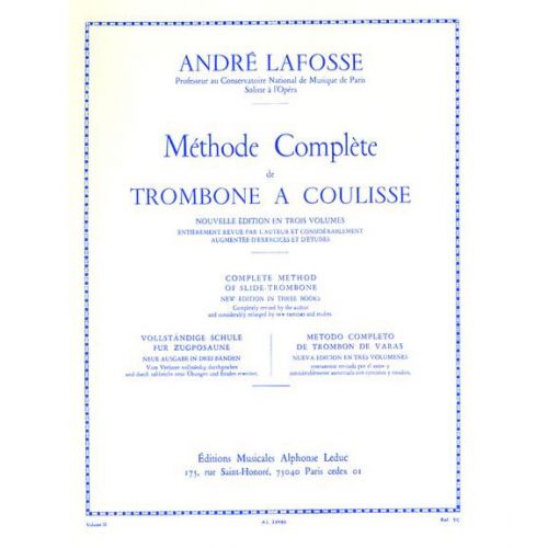 Lafosse Andre - Methode Complete De Trombone A Coulisse Vol.2