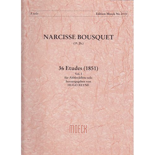 Bousquet N. - 36 Etudes (1851) Vol. 1 - Flute A Bec Alto