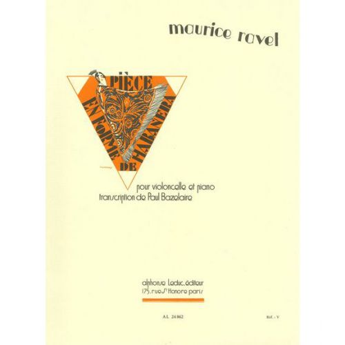 RAVEL MAURICE - PIECE EN FORME DE HABANERA - VIOLONCELLE ET PIANO