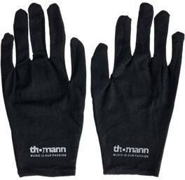Cotton Gloves Black L Noir