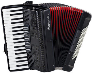Piano Accordion 96 Black MKII Noir avec soufflet rouge