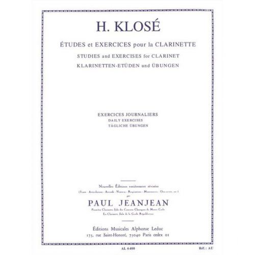 Klose - Exercices Journaliers Pour La Clarinette
