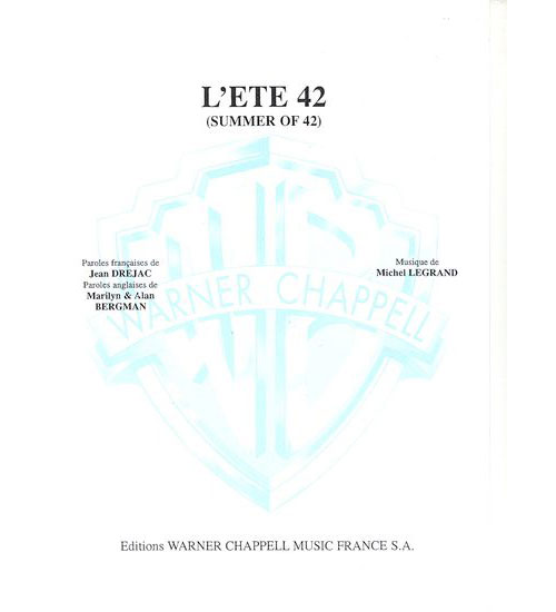 TAGLIB PARTITION VARIETE - LEGRAND MICHEL - L'ETE 42 - PIANO, CHANT