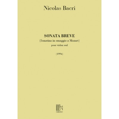 BACRI N. - SONATA BREVE OPUS 45 - VIOLON