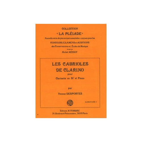 Desportes - Les Cabrioles De Clarino - Clarinette et Piano