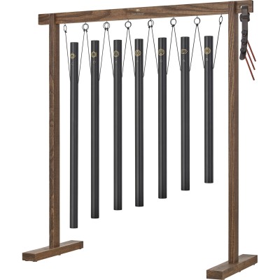 SBTSETCHA - Tube de bain sonore 7 pièces Chakra Chime Set, 432 Hz, noir