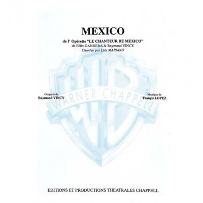 TAGLIB PARTITION VARIETE - MARIANO LUIS - MEXICO - PIANO, CHANT